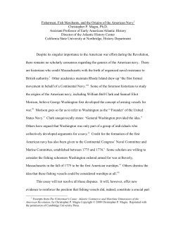 Fishermen, Fish Merchants, and the Origins of the American Navy