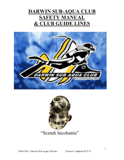 DSAC Safety Manual - The Darwin Sub Aqua Club