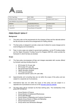 Fees policy - Activate Learning