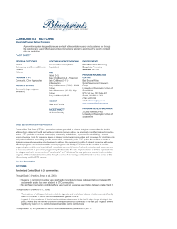 Communities That Care | Fact Sheet | Blueprints Programs