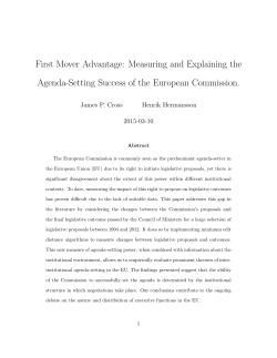 First Mover Advantage: Measuring and Explaining the Agenda