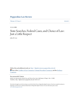 State Searches, Federal Cases, and Choice of Law