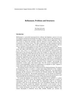 Refinement, Problems and Structures