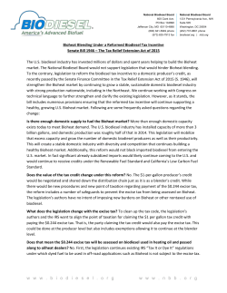 FAQ on Bioheat and Producer`s Tax Credit