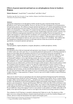 Effects of parent material and land use on soil - ORBi