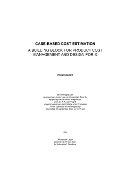 Case-based Cost Estimation - A Building Block for Product Cost