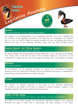Legislative Assembly - Parliament of Western Australia