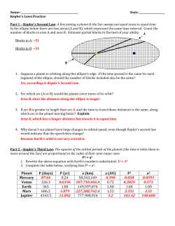 Kelper`s Laws Activity