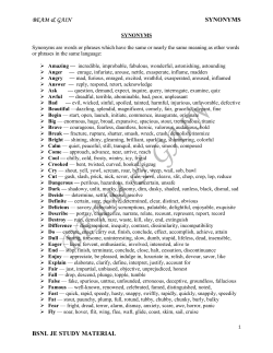 synonyms - BSNl JE free study material