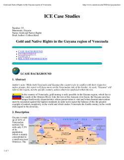 Gold and Native Rights in the Guyana region of Venezuela