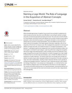 Naming a Lego World. The Role of Language in the Acquisition of