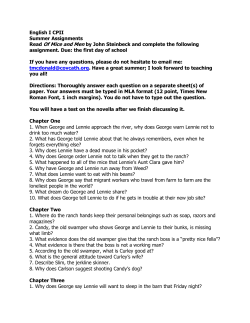 English I CPII Summer Assignments Read Of Mice and Men by John