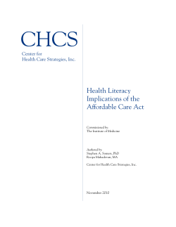 Health Literacy Implications of the Affordable Care Act