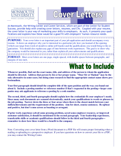 Cover Letters - Monmouth University