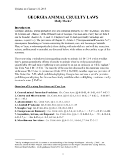 Georgia Animal Cruelty Summary - Association of Prosecuting