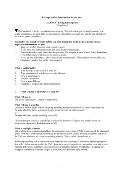 Information for the user GILENYA&reg; 0.5 mg hard capsules