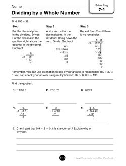 Dividing by a Whole Number
