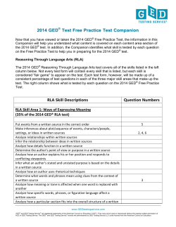 Companion Guide - GED Testing Service