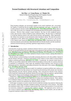 Textual Entailment with Structured Attentions and Composition