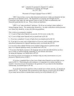 Self – evaluation for prospective Spanish 231 students Department