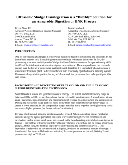 Ultrasonic Sludge Disintegration is a “Bubbly” Solution for an
