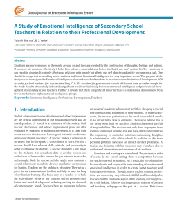 A Study of Emotional Intelligence of Secondary School Teachers in