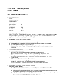 PHIL 1010 Death, Dying, and Grief / 2 cr.