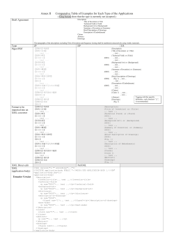 Annex II Comparative Table of Examples for Each Type of the