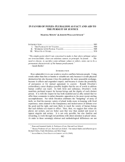 in favor of foxes: pluralism as fact and aid to the