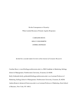 On the Consequences of Scarcity