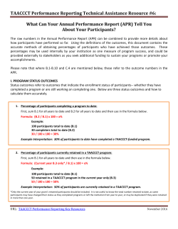 Performance TA Resource 6 - What Can Your APR Tell You