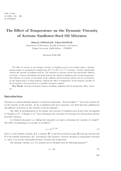 The Effect of Temperature on the Dynmaic Viscosity of Acetone