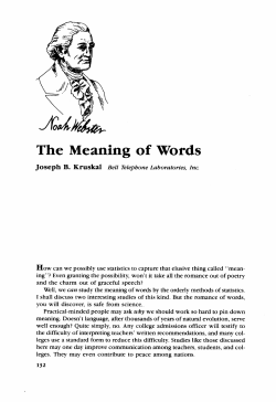 The Meaning of Words