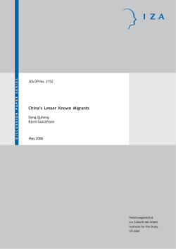China`s Lesser Known Migrants