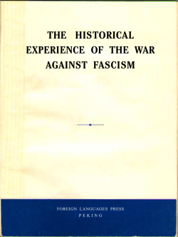 Historical Experience of the War Against Fascism