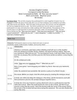 Daily Conversational Skills 1 &ndash; How was your week (work-out)