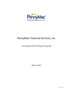 Transcript - PennyMac Financial Services, Inc.