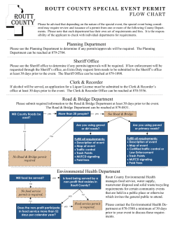 ROUTT COUNTY SPECIAL EVENT PERMIT FLOW CHART Road