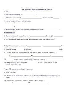 Ch 3 Section 2 Moving Cellular Material Notes guide 2016