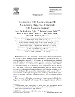 Debriefing with Good Judgment: Combining Rigorous Feedback