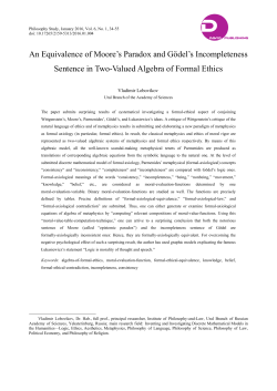 An Equivalence of Moore`s Paradox and G&ouml;del`s Incompleteness