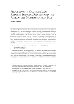 Proceed with Caution: Law Reform, Judicial Review and the