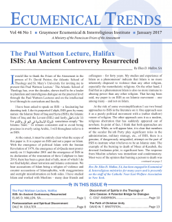 ecumenical trends - Graymoor Ecumenical and Interreligious