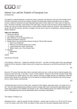 Islamic Law and the Transfer of European Law - ieg