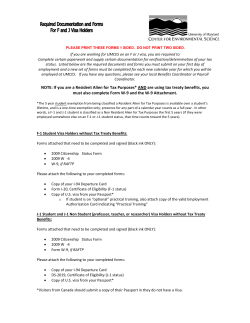 NOTE: If you are a Resident Alien for Tax Purposes* AND are using