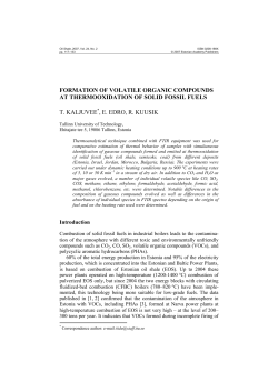 FORMATION OF VOLATILE ORGANIC COMPOUNDS AT