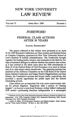 Federal Class Actions after 30 Years