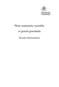 Plant community assembly in grazed grasslands