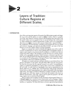 Layers of Tradition: Culture Regions at oiffe re nt Sea Ies