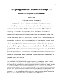 Navigating paradox as a mechanism of change and innovation in